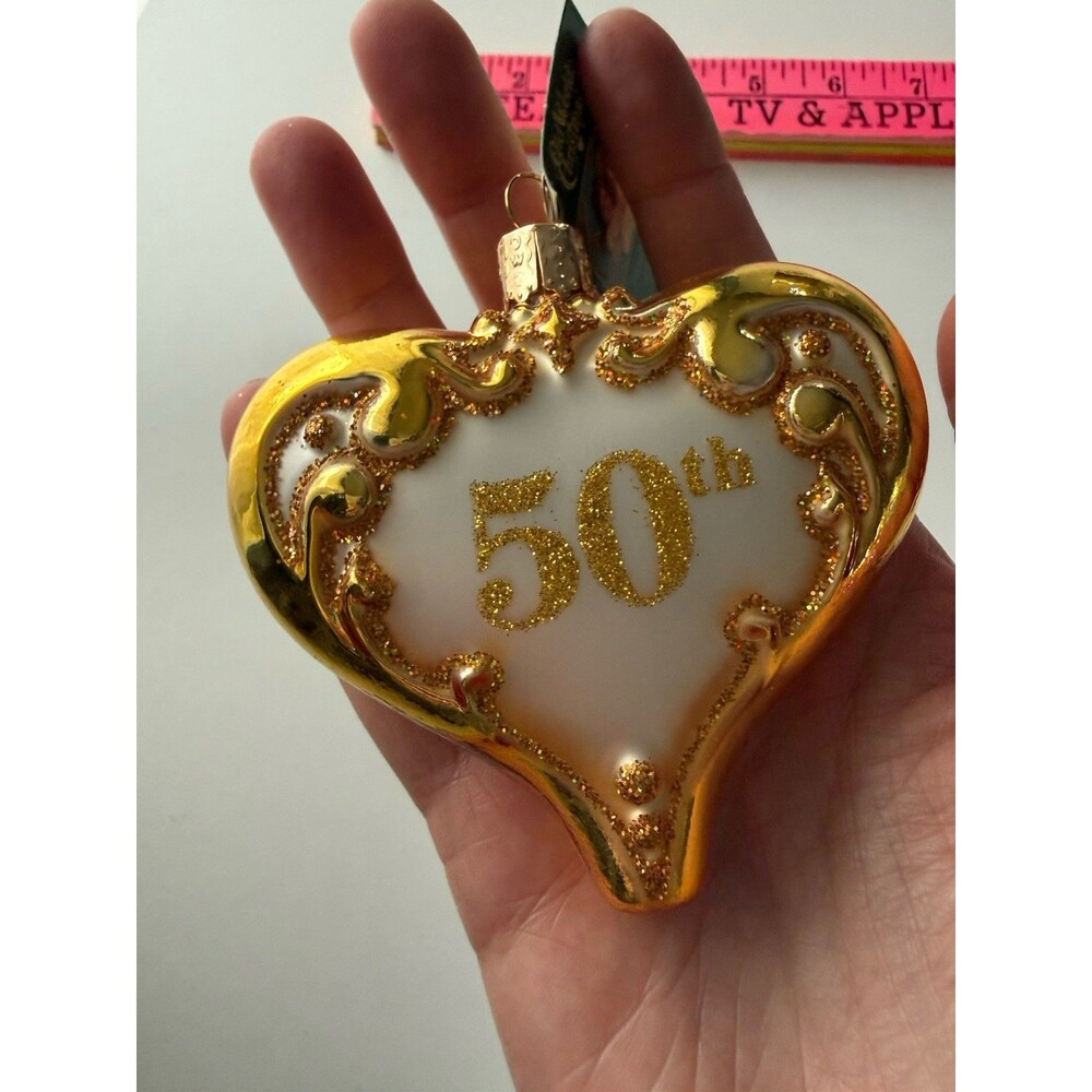 Old World Christmas Ornament - 50Th Anniversary Heart - 30056 - Picture 5 of 10